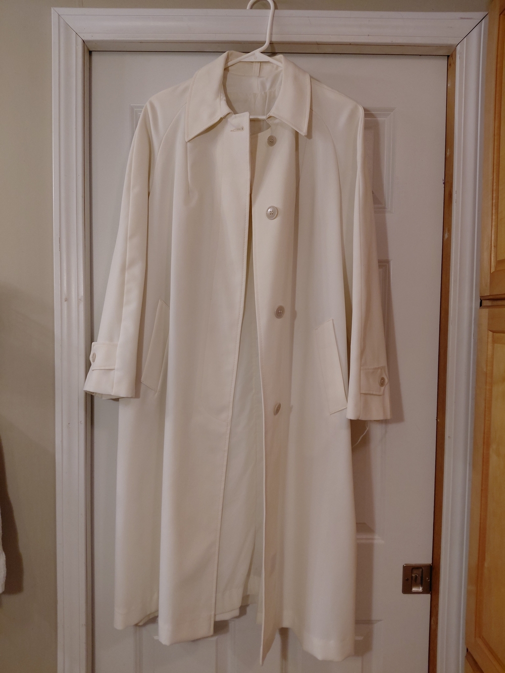 Sears Cream Long Trench Coat
